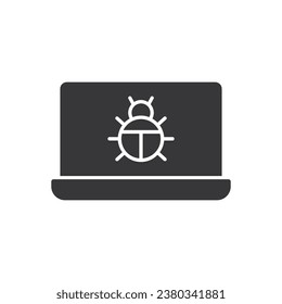 Virus Infected Laptop Icon - Malware Icon