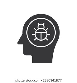Virus Infected Mind And Brain Icon