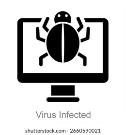 Virus Infizierte Vektorsymbol Konzept Design