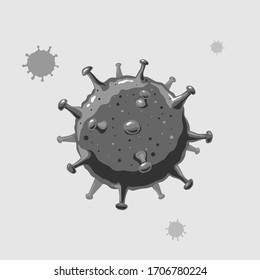 Virus infection background. The causative agent of acute respiratory infection. Coronavirus pandemic, world catastrophe. Vector illustration