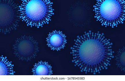 Infección de virus o fondo de concepto de bacterias