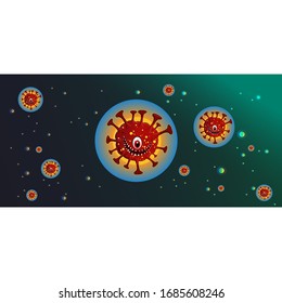 Virus infection or bacteria flu background. Vector