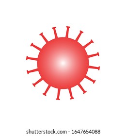 Virus infection icon symbol. Influenza disease sign logo. Red silhouette with gradient color isolated on white background. Vector illustration image.