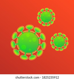 Virus infections prevention methods. Illustrations concept corona virus COVID-19 in Wuhan on red background. Bacteria virus infection, bacteria virus microbe. Concept of icon of stopping coronavirus. 