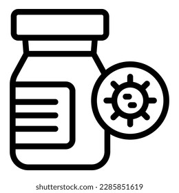 Virus injection icon outline vector. Pet animal. Veterinary food