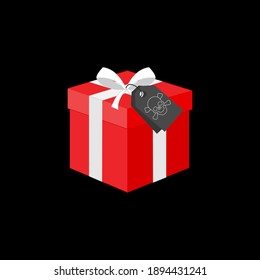 virus inside the gift vector illustration cartoon flat design 