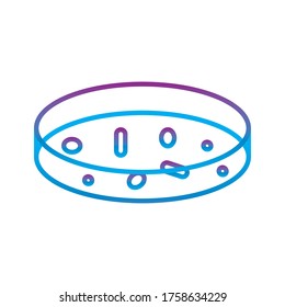 virus dentro de la placa gradiente estilo de línea diseño de iconos, molécula de organismo bacteriano e infección tema Vector ilustración