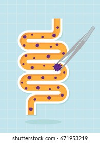 Virus in Intestinal vector design ,healthy concept ,Vector illustration