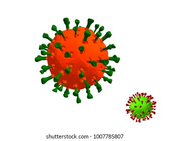 Virus. Isolated on white background. 3d Vector illustration.