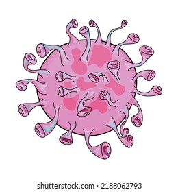 Virus isolated on white background. Bacterium virus, pathogen, infectious disease as a blank for designers, logo, icon, monkeypox