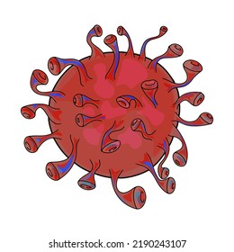 Virus isolated on white background. Bacterium virus, pathogen, infectious disease as a blank for designers, logo, icon, monkeypox