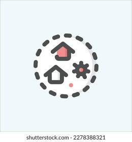  virus, isolation icon, isolated colored outline icon in light background, perfect for website, blog, logo, graphic design, social media, UI, mobile app