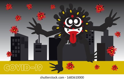 The virus kills the world Coronavirus COVID-19 virus symbol.