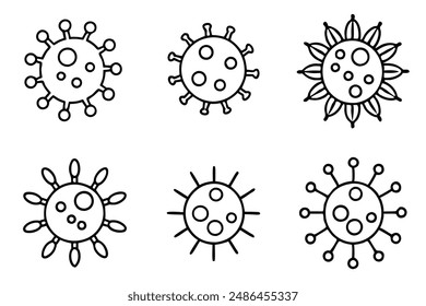 Virus Line Art Illustration Visual Representation of Infectious Agent