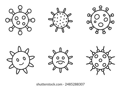 Virus Line Art Stunning Monochrome Virus Illustration for Decor