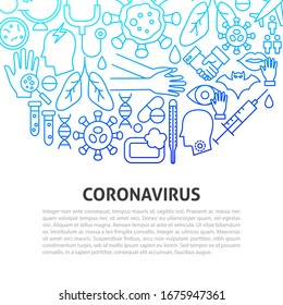 Virus Line Concept. Vector Illustration of Outline Design.