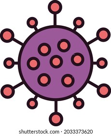 Virus Line filled Vector Line Icon Design
