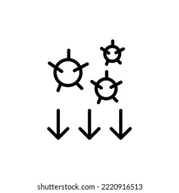 Virus line icon. Analysis, test for coronavirus, quarantine, isolation, vaccination, help, hospital, contagious. Helathcare concept. Vector black line icon on a white background