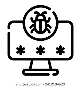 virus Line Icon Background White
