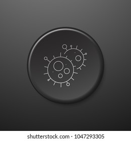 Icono de línea de virus. Botón de inserción negro