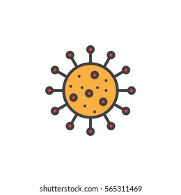 Virus line icon, filled outline vector sign, linear colorful pictogram isolated on white. Infection symbol, logo illustration