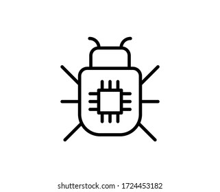 Virus line icon. High quality outline symbol for web design or mobile app. Thin line sign for design logo. Black outline pictogram on white background