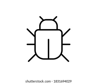 Virus line icon. High quality outline symbol for web design or mobile app. Thin line sign for design logo. Black outline pictogram on white background