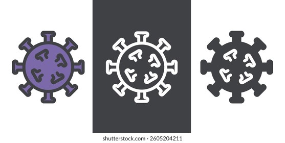 Virus line icons. Germs. Set of outline symbols, simple graphic elements, modern linear style black pictograms collection. Vector line icons set