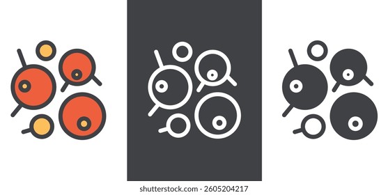 Virus line icons. Germs. Set of outline symbols, simple graphic elements, modern linear style black pictograms collection. Vector line icons set