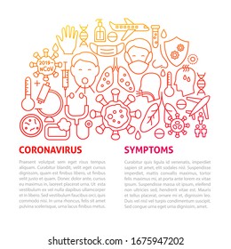 Virus Line Template. Vector Illustration of Outline Design.