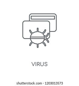 Virus linear icon. Virus concept stroke symbol design. Thin graphic elements vector illustration, outline pattern on a white background, eps 10.