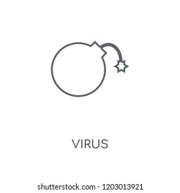 Virus linear icon. Virus concept stroke symbol design. Thin graphic elements vector illustration, outline pattern on a white background, eps 10.