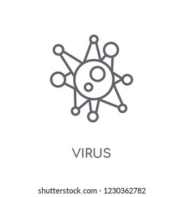 Virus linear icon. Modern outline Virus logo concept on white background from Hygiene collection. Suitable for use on web apps, mobile apps and print media.