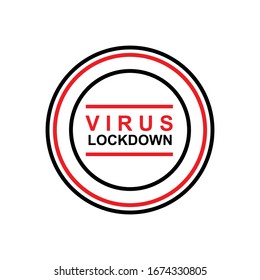 Virus lockdown design vector. isolated in white background