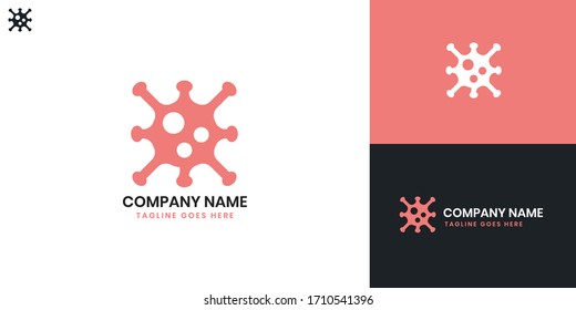 Virus Logo - All elements on this template are editable with vector software