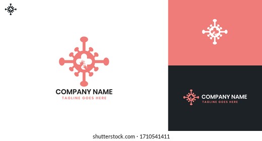 Virus Logo - All elements on this template are editable with vector software