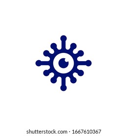 Design-Vorlage für das Viruslogo, Vektorillustration von gefährlichen Bakterien, einzelne Abbildung, Symbol