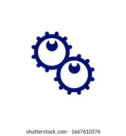 Virus logo design template, Danger bacteria vector icon illustration isolated, Icon symbol