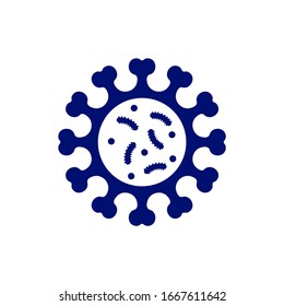 Virus logo design template, Danger bacteria vector icon illustration isolated, Icon symbol