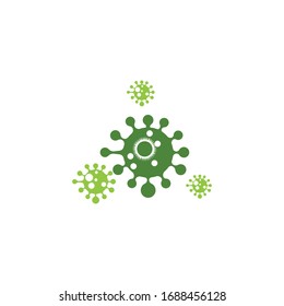 Naturaleza del símbolo vectorial de la plantilla de logotipo de virus