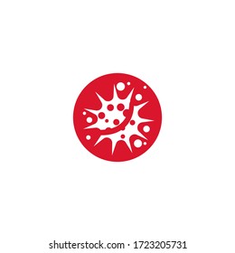 Naturaleza del símbolo vectorial de la plantilla de logotipo de virus