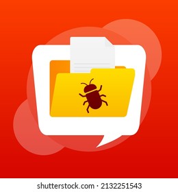 Virus loupe. Searching virus. Microbe icon. Cyber secure