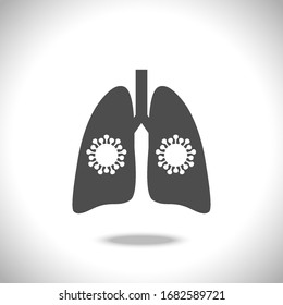 Virus in the lungs icon isolated on white background. Vector illustration