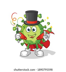 virus magician illustration. character vector