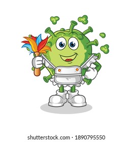 mascota criada por virus. vector de dibujos animados