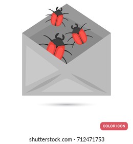 Virus in the mail color flat icon