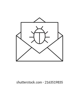 Virus mail, spam icon line style icon, style isolated on white background