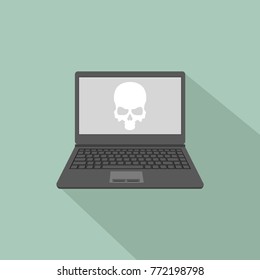 Virus, malware, email fraud, e-mail spam, hacker attack concept. Vector illustration