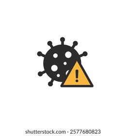 Virus or malware warning symbol on a white background
