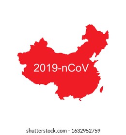 virus, map China coronavirus epidemic isolated in flat style, vector illustration